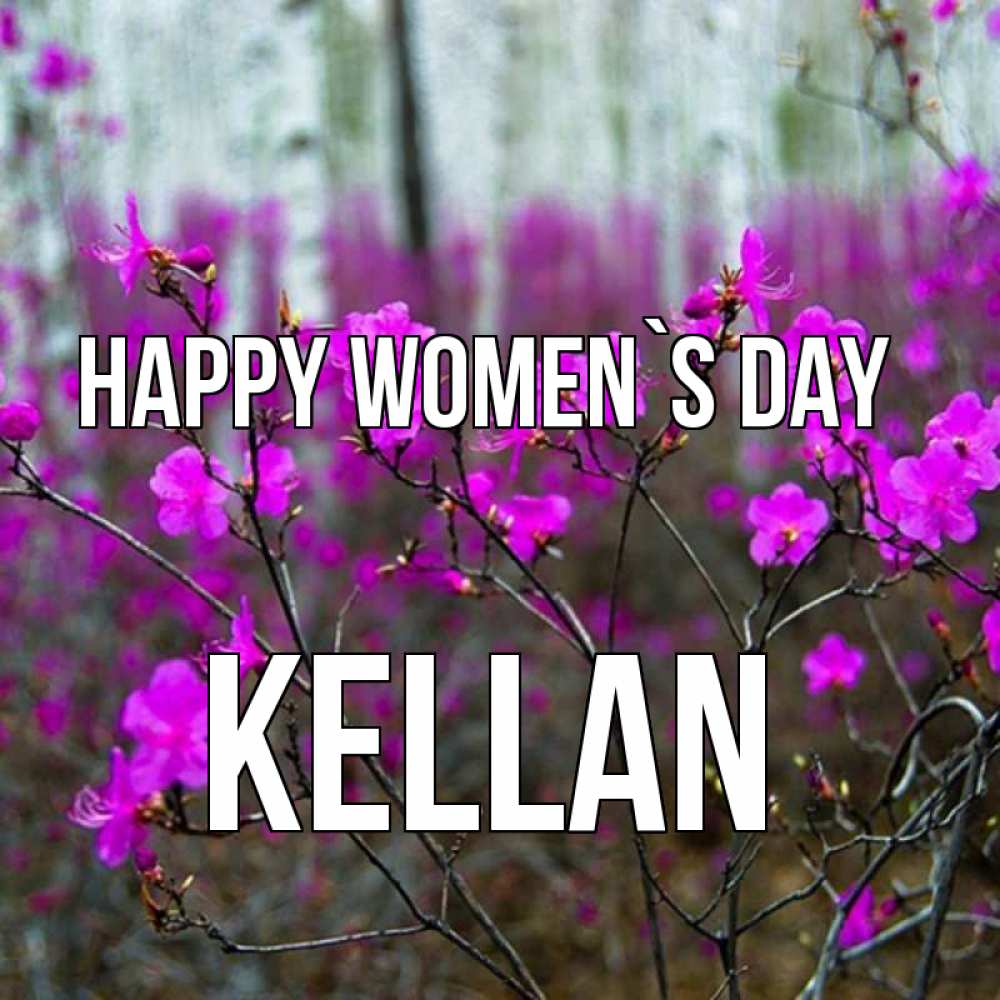 Greetings card с именем, Kellan happy women`s day дикие цветы Greetings with text for free download 
